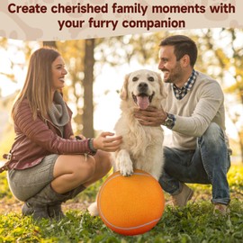 QDAN Large Tennis Ball for Dogs: Pet Toys 9.5" Giant Outdoor Dog Balls - Interactive Herding Ball for Medium Big Dogs Birthday Toys Indoor Playing Training- Orange