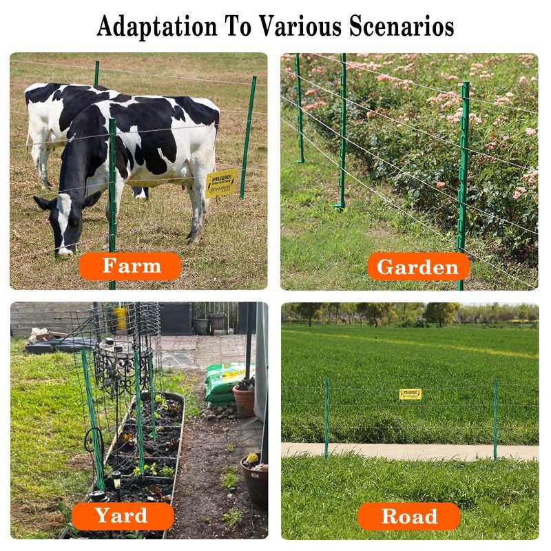 Zoiut 50 Pack Electric Fence Posts,48 Inch/4FT Step-in Plastic Posts