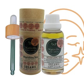 Nativilis Organic Nourishing Skin Copaiba Face Serum Essential Oil 30ml /Copaiba + Lavender + Clary Sage + Argan oil/Anti-Aging, Moisturizing Wrinkle with Vitamin E.