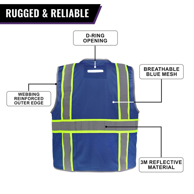 Global Glove FrogWear Enhanced Visibility Surveyors Safety Vest, Lightweight and