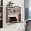 ARTETHYS Wall Mounted Desk with LED Light Farmhouse Multifunctional Fold