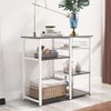 DlandHome Microwave Cart Stand 35.4 inches Kitchen Utility Storage 3-Tier+3-Tier