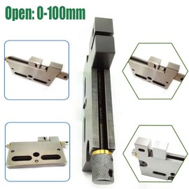 BJTDLLX High Precision Vise Stainless Steel Bench Vise, 4 Inch Jaw Opening Clamp Tool, Wire EDM Precision Manual Vise Slow-moving Wire Vise 4" Jaw Opening 0-100mm Clamping Range 3Kg Load CNC, HRC50-55