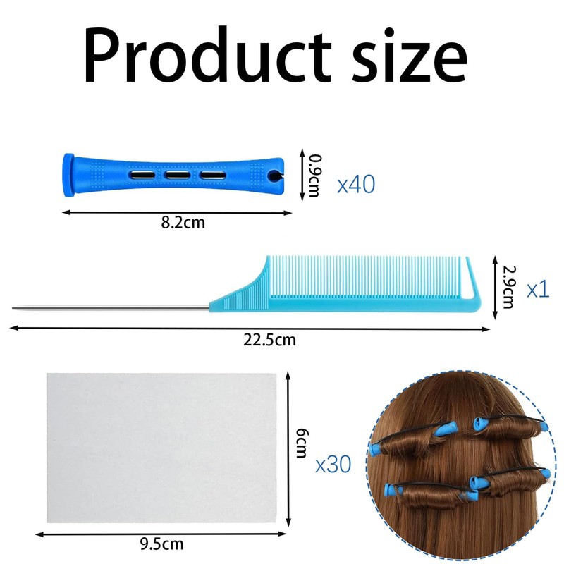 40 PCS Perm Rods 30 PCS Perm Papers Rat Tail