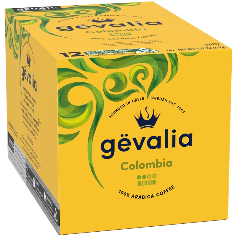 Gevalia Colombia K-Cups,12-Count Box, (Pack of 3) [RETAIL PACKAGING]