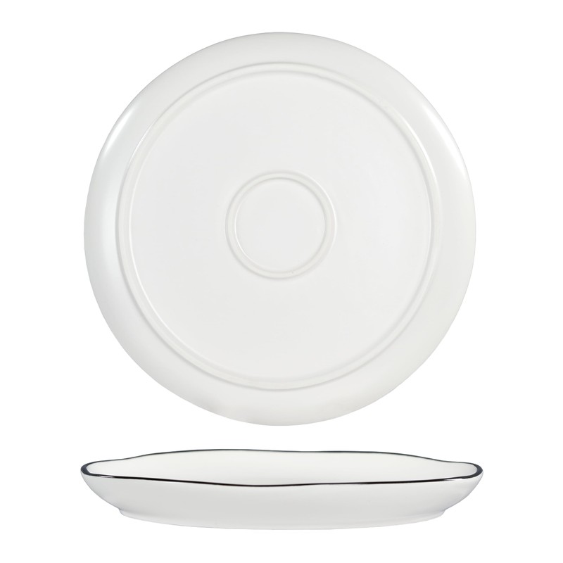 Servappetit Black Tie Dinner Plates Set of 4, 9.5" Diameter