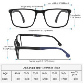 Yuluki 4 Pack Reading Glasses Blue Light Blocking,Classic Rectangular Frame Computer Readers with Spring Hinge for Men,Anti Glare Eyestrain Eyeglasses +3.5