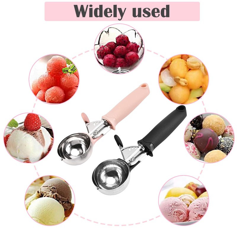 2pcs Ice Cream Scoop, Ice Cream Scoop with Trigger, Cookie