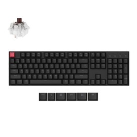 Keychron K10 QMK Wireless Mechanical Gaming Keyboard, Full Size Hot-swappable Super Brown Switch, RGB Bluetooth/USB-C Wired Professional Office Keyboard for Mac/Windows (Version 2)