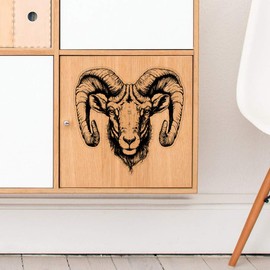 Large 210mm 'Ram Head ' Transparent/Clear Sticker Decal for Windows/Cars/Walls (DC00127786)