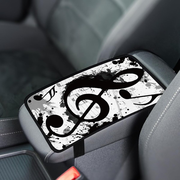 Hobbspring 1pc Center Console Armrest Cover Pad 32x19cm Music Note