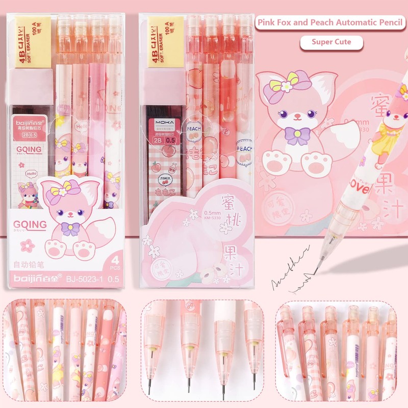 WACH AUF 8 Pieces Mechanical Pencil Set Propelling Cute Pencils