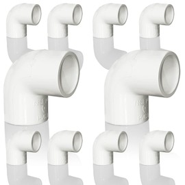 Pack of 10 1/2inch PVC 90 Degree Elbow, 2 Way Right Angle PVC Pipe Adapter Fittings, PVC Pipe Corner Connector for Sch40 PVC Pipe DIY Frame