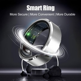 Qjijolz Smart Ring for Women Men, Fitness Tracker with Heart Rate/Blood Oxygen/Blood Pressure/Sleep/Pedometer Monitor, No Subscription Fee, IP68 Waterproof Health Rings for iOS & Android