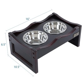 Petsfit Wooden Elevated Dog/Pet/Cat Feeder with 2 Stainless Steel Bowls