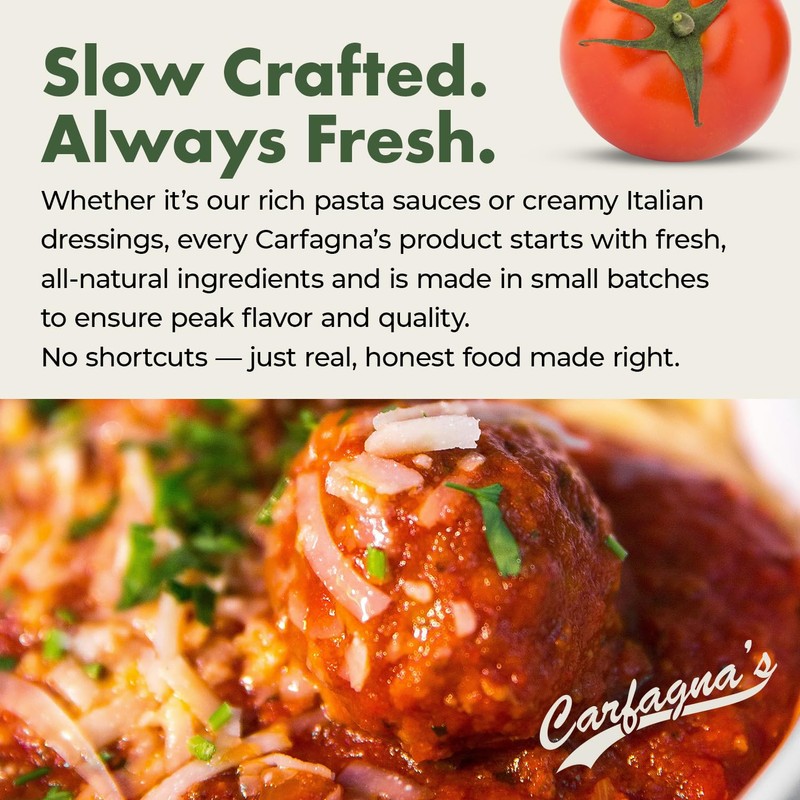 Carfagna's Pasta Sauce, Established 1937, Family Recipe, Made in Small