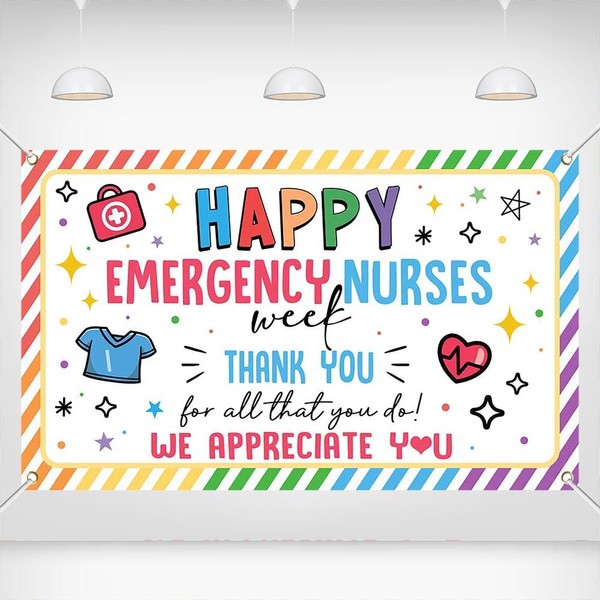 Printspree Banner 70.8x43.3 Inch - Happy Emergency Nurses Week Thank