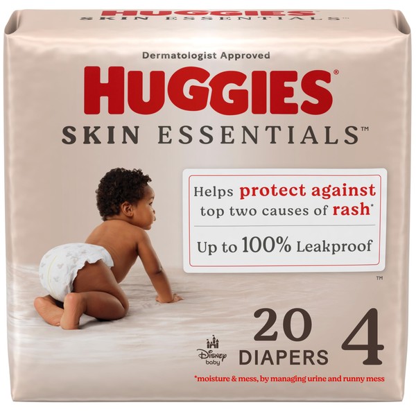 HUGGIES Huggies Size 4 Diapers, Skin Essentials Baby Diapers, Size