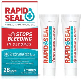 Rapid-Seal Wound Gel (2 Tubes) | Stops Bleeding in Seconds | Ideal for Cuts, Scrapes and Razor Nicks for Emergency First Aid Supplies
