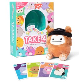 Squishmallows Take4 by Relatable, Exciting Card Games for Kids, Includes 1 Exclusive Collectible Squishmallows, 84 Cards, & Instructions, Makes a Perfect Christmas Day Games, & Stocking Stuffers