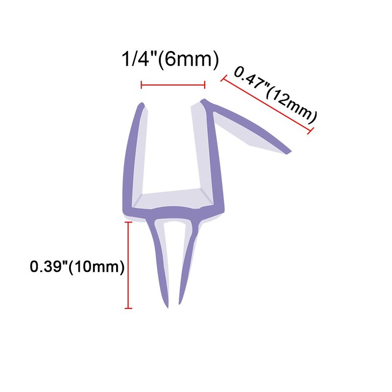 Cozylkx Frameless Glass Shower Door Sweep for 1/4" Glass, Bottom