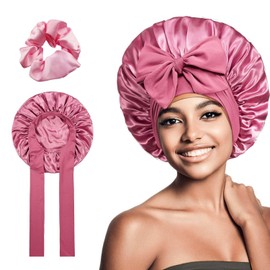 Gorro de Seda para Dormir,Gorro de Dormir de Seda Hair Bonnet para Mujer,Silk Bonnet para Cabello Rizado Proteger el Cabello,Gorros de Satin...       