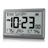 Wall Clock Atomic with Indoor Outdoor Temperature Battery Powered, Easy