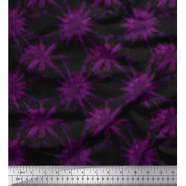 Soimoi Pink polyester Crepe Fabric Sparkle Tie-Dye Decor Fabric Printed metre 52 Inch Wide