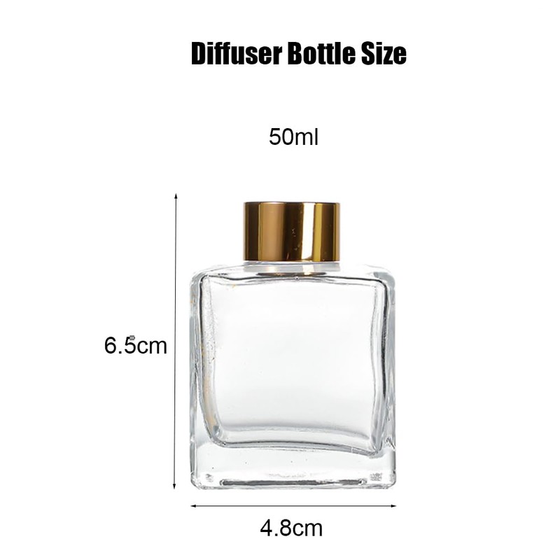 2PCS 50ml/1.7oz Empty Clear Glass Diffuser Bottle Diffuser Jars with