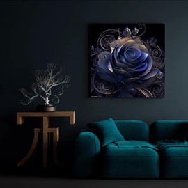 Flower Diamond Art Kits for Adults, Rose Diamond Painting Kits, Dimond Art Paintings Kit, Diamond Dot, Gem Painting Kit, Crafts for Adults,Paint by Diamonds Crystal Art Home Wall Decor Gifts 14x14inch