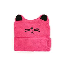 Wrapables® Baby Knitted Winter Warm Cat Ear Beanie Cap Hat, Pink