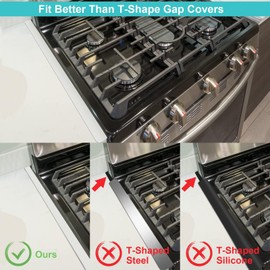 Stove Gap Covers Stainless Steel with White Coated, Stove Gap Filler | Heat Resistant & Easy to Clean Stove Counter Gap Cover, Upgraded Wider Top Perfect Fit White Stove and Counter Guard (23.5"L)