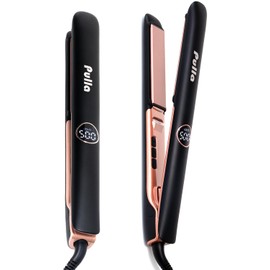 Pulla Hair Straightener - 1 Inch Professional Titanium Plate with Ceramic Coating Ionic Dual Voltage Flat Iron - Anti-Frizz Styling with 15s Fast Heat-Up for Smoother Hair