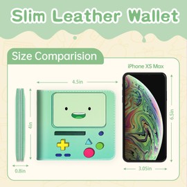 Toyuma Leather Wallet for Boys Wallets for Girls Kids Wallet Cute Kawaii Anime Cool Cartoon Fun Purse Credit ID Card Slim Bifold Small Coin Purses for Teens Boys Minimalist Wallet, Jiqiren