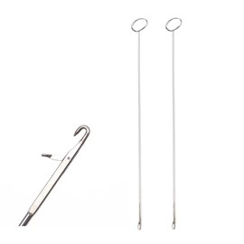 2pcs Sewing Loop Kit,Sewing Loop Turner Hook Metal Tweezers Long Loop Turner Tool with Latch,Threader Tool Kits Drawstring Threader Set, for Fabric Belts Strips DIY Knitting Accessories,26.5cm Long