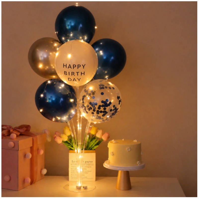 Round Shop Photo Zone LED Balloon Stand 2P Set for