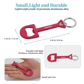 munkees Shovel Bottle Opener Keychain 2 Pack Aluminium Key Beer Opener, Outdoor Travel Accessories Red