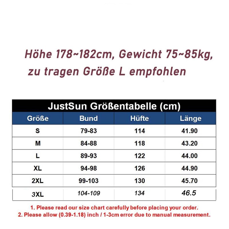 JustSun Men's Quick-Drying Board Shorts with Mesh Lining and Adjustable