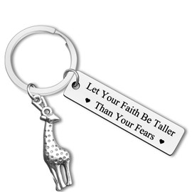 Giraffe Gift for Giraffe Lovers Jewelry Giraffe Keychain Animal Lover Gift Giraffes Gift for Teen Girls Women Men Inspirational Giraffes Lover Gift Religious Gifts Birthday Christmas Graduation Gifts