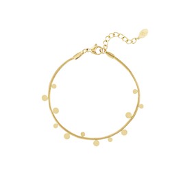 Acura-Styles Hippie Bracelet Women's Boho Bracelet Women's Stainless Steel 18 Carat Gold-Plated Waterproof Nickel-Free Skin Compatible Plate Bracelet Playful Bracelet Gift for Women, Unit size,
