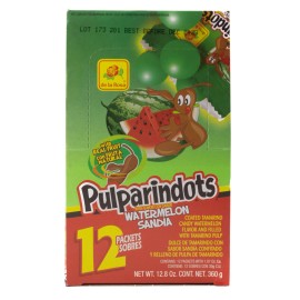 De La Rosa DLR PULPARINDO DOTS 120 Pcs Hard Shell Balls w/ Tamarind Bite Size Mexican Candy - Watermelon
