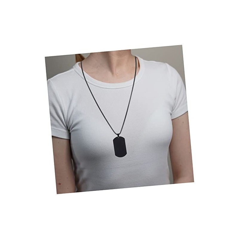 BESPORTBLE Collar de Acero de Titanio Placa de Identificación Grabada