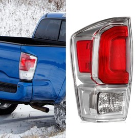 YUWUTF Rear Brake Tail Light Assembly Compatible with 2016-2023 Tacoma Electroplated Gray trim Rear Tail Lamp Left Driver Side