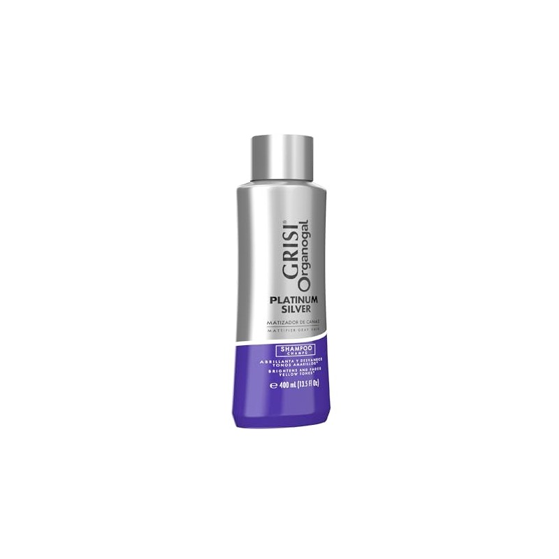 Organogal Grisi, Shampoo Silver para canas y cabellos claros, 400