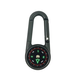 AIMALL Double-Sided Zinc Alloy Compass Buckle with Thermometer, 6.8x3x1.9cm Portable Outdoor Mountaineering Clip for Hiking, Camping, Backpacking and Survival Use