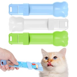 Yummy Sam 3pcs Cat Strip Feeders, Cat Lickable Puree Treat Food Dispenser, Kitten Strip Squeeze Spoon for Wet Food and Liquid Snack, Pet Food Mixing Spoon Feeding Scoop for Small Pets Puppies