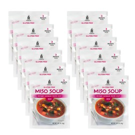 [MISHIMA] Instant Red Miso Soup | Quick & Easy Traditional Japanese Flavor | Gluten-Free | Non-GMO (3 Serving Sachets x 12 Packs)