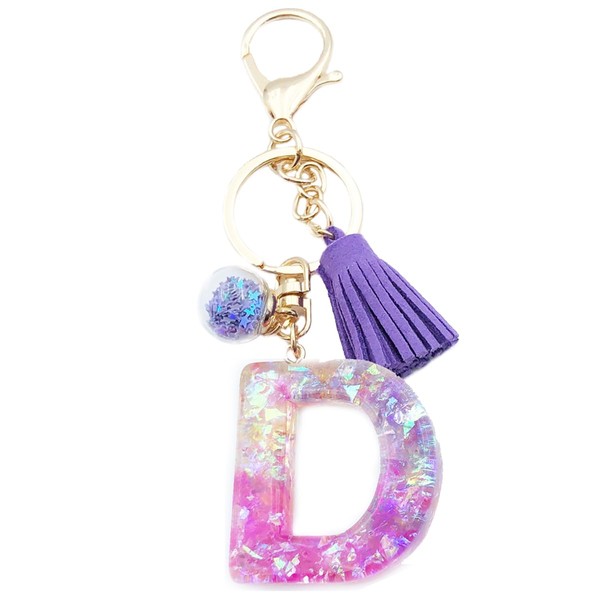 Unpafcxddyig Initial Alphabet Pendant Letter Keychain Purse Charms Colorful Pink