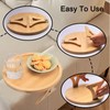 ZTHapwa Bamboo Couch Arm Tray, Round Sofa Arm Tray Table