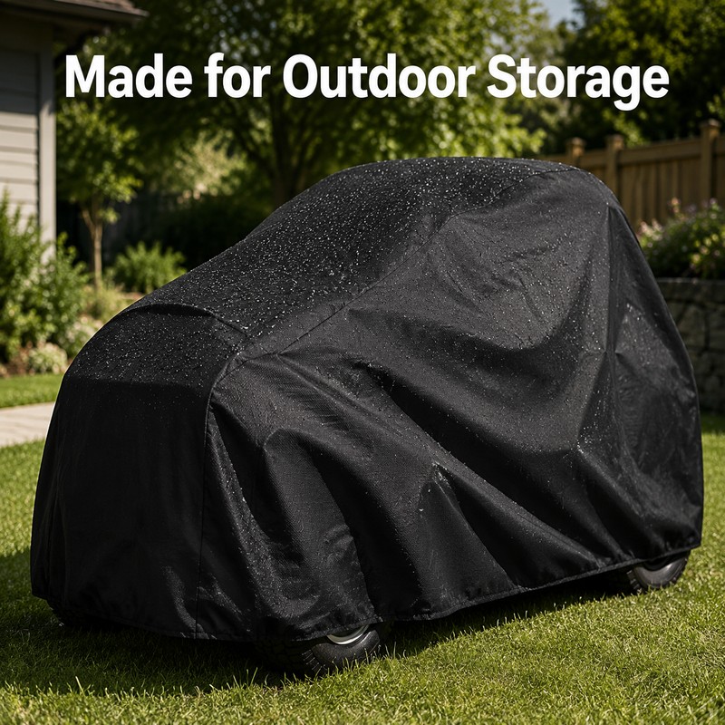 Black Lawnmower Cover for Outdoor Storage - Waterproof Anti-UV Rainproof